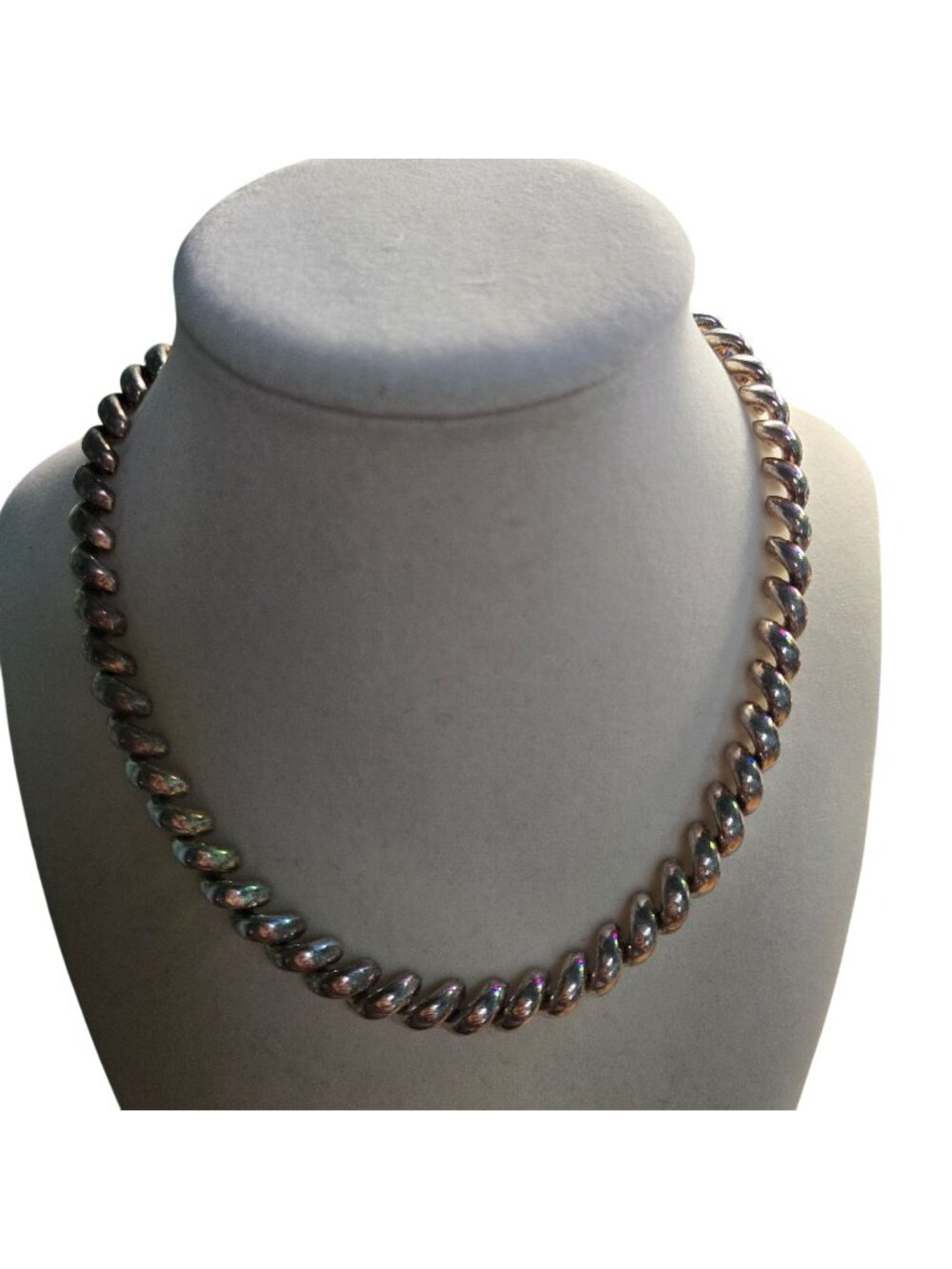 Vintage NWT Italian .925 Sterling Silver San Marco Link 15" Necklace